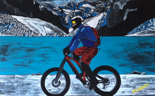 freedom-on-a-bike-alberta-dominic-lachance-painter-peintre-artiste-artist-36X60