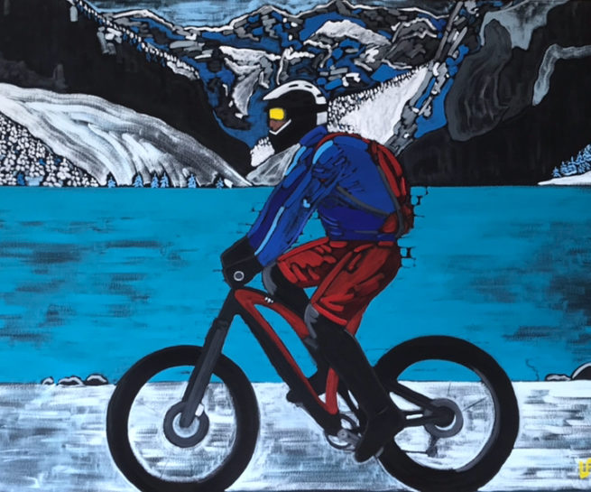 freedom-on-a-bike-alberta-dominic-lachance-painter-peintre-artiste-artist-36X60